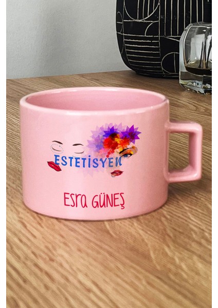 Kişiye Özel Estesiyen Pastel Fincan Pembe Isme Özel Tıp Bayramı Hediyeleri fiyatları