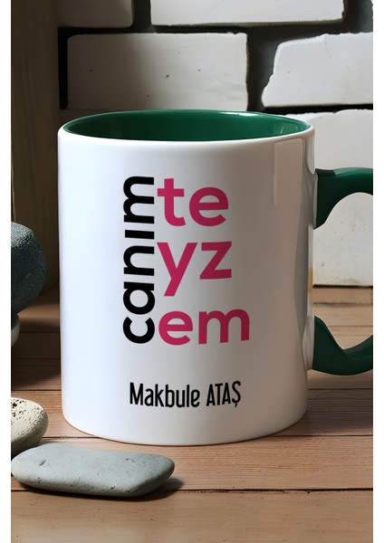 Kişiye Özel Canım Teyzem Kupa Bardak Yeşil Teyzeye Anneler Günü Hediyesi fiyatları