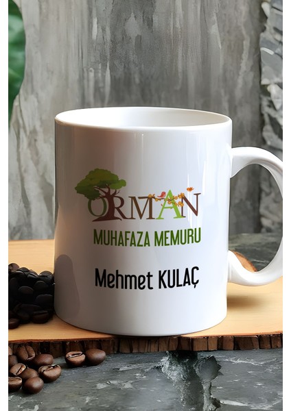 Kişiye Özel Orman Muhafaza Memuru Kupa Bardak Beyaz