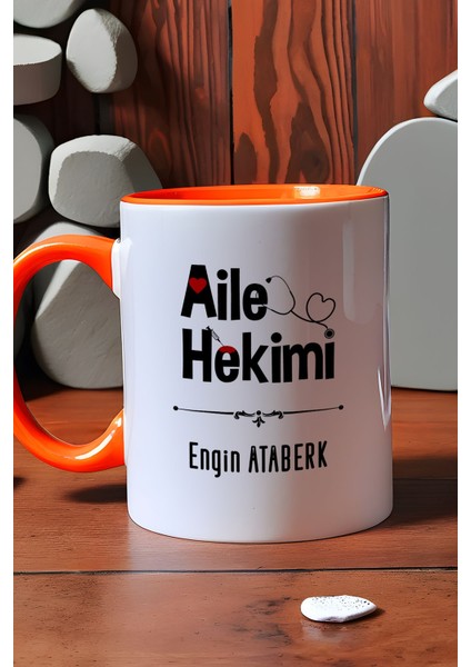 Kişiye Özel Aile Hekimi Doktor Kupa Bardak Turuncu Tıp Bayramı Hediyesi