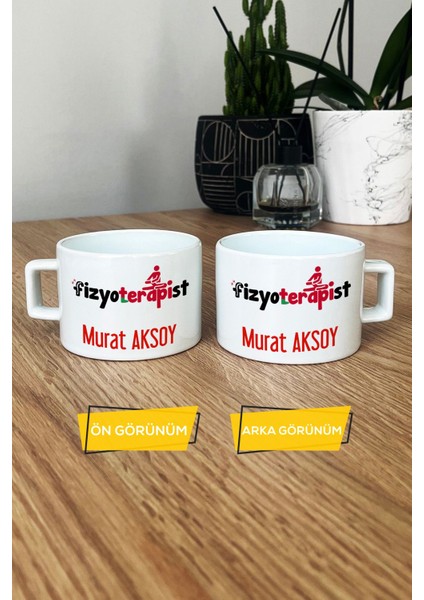 Kişiye Özel Fizyoterapist Lüks Fincan Beyaz Isme Özel Tıp Bayramı Hediyeleri