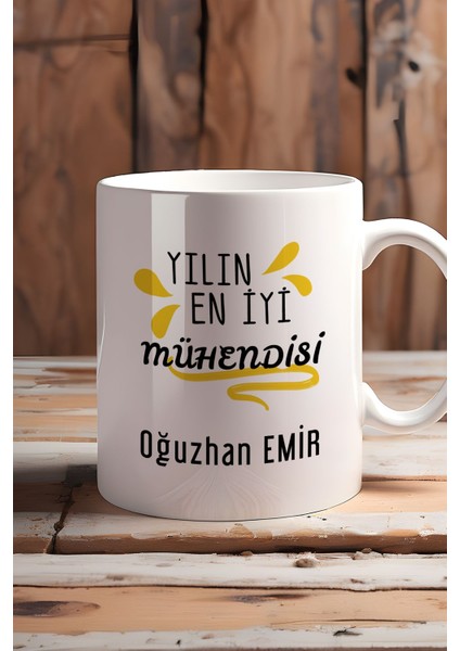 Kişiye Özel Yılın En Iyi Mühendisi Kupa Bardak Beyaz Mühendisler Günü Hediyesi