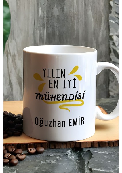 Kişiye Özel Yılın En Iyi Mühendisi Kupa Bardak Beyaz Mühendisler Günü Hediyesi