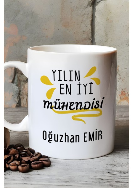 Kişiye Özel Yılın En Iyi Mühendisi Kupa Bardak Beyaz Mühendisler Günü Hediyesi