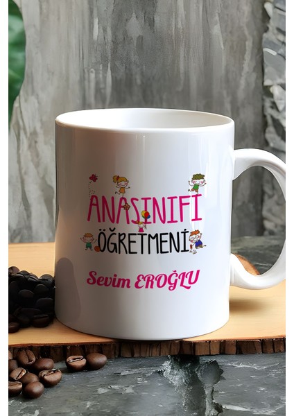 Kişiye Özel Anasınıfı Öğretmeni -2- Kupa Bardak Beyaz Öğretmenler Günü Hediyesi fiyatları