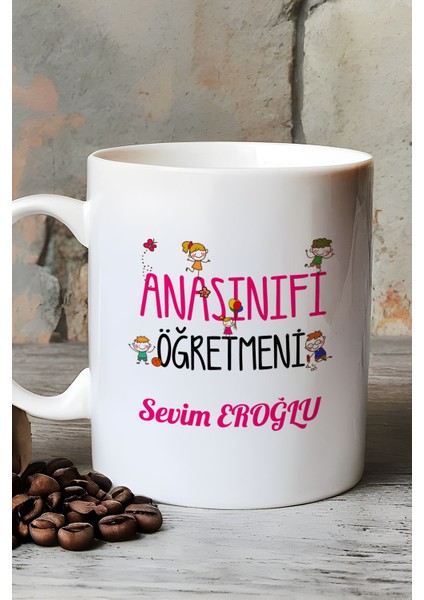 Kişiye Özel Anasınıfı Öğretmeni -2- Kupa Bardak Beyaz Öğretmenler Günü Hediyesi fırsatları