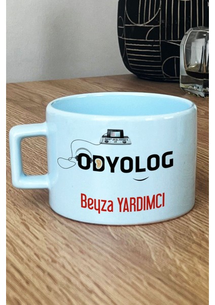 Kişiye Özel Odyolog Pastel Fincan Mavi Tıp Bayramı Hediyeleri