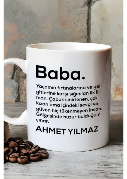 Kişiye Özel Baba Kupa Bardak Beyaz Isme Özel Babalar Günü Hediyesi fırsatları