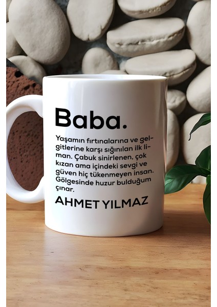 Kişiye Özel Baba Kupa Bardak Beyaz Isme Özel Babalar Günü Hediyesi indirimleri