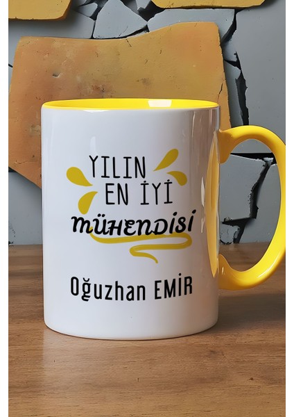 Kişiye Özel Yılın En Iyi Mühendisi Kupa Bardak Sarı Mühendisler Günü Hediyesi