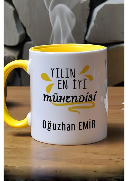 Kişiye Özel Yılın En Iyi Mühendisi Kupa Bardak Sarı Mühendisler Günü Hediyesi