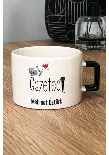 Kişiye Özel Gazeteci Lüks Fincan Siyah Gazeteciler Günü Hediyesi fiyatları