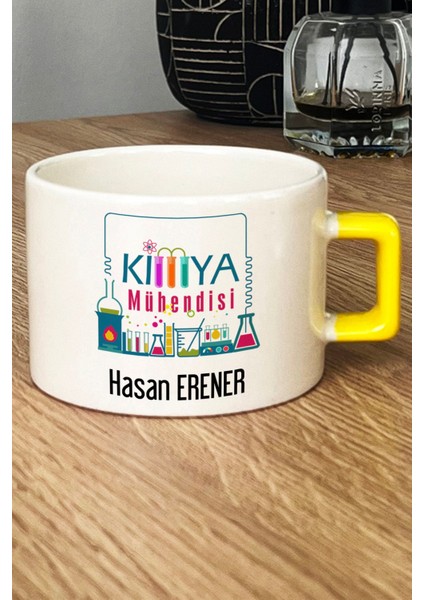 Kişiye Özel Kimya Mühendisi Lüks Fincan Sarı Mühendisler Günü Hediyesi fiyatları