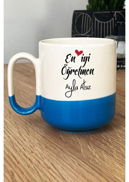 Kişiye Özel En Iyi Öğretmen Pro Kupa Bardak Mavi Öğretmenler Günü Hediyesi