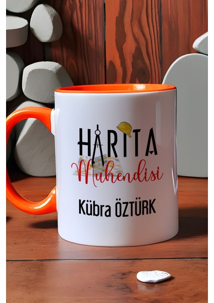 Kişiye Özel Harita Mühendisi Kupa Bardak Turuncu Mühendisler Günü Hediyesi indirimleri