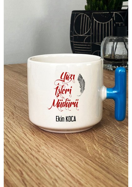 Kişiye Özel Yazı Işleri Müdürü Kupa Bardak T Kulplu Mavi fiyatları