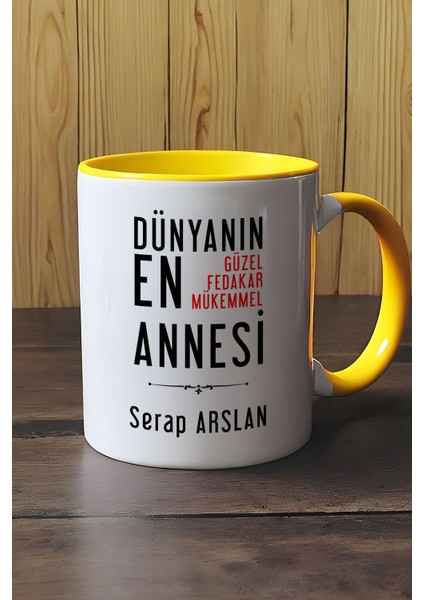 Kişiye Özel Anneye Hediye Kupa Bardak Sarı Annelere Doğum Günü Hediyesi modelleri