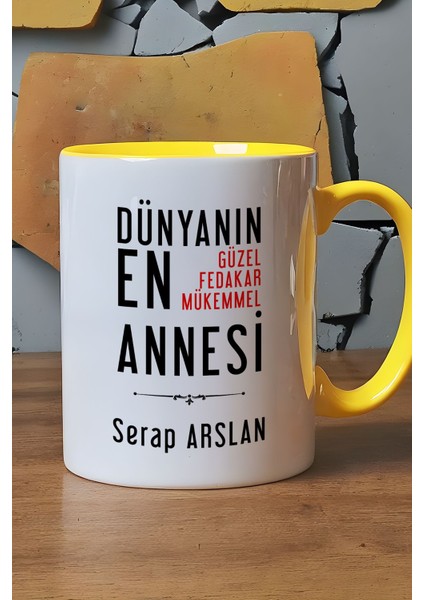 Kişiye Özel Anneye Hediye Kupa Bardak Sarı Annelere Doğum Günü Hediyesi fırsatları