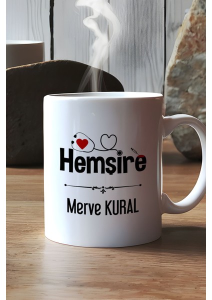 Kişiye Özel Hemşire Kupa Bardak Beyaz Isme Özel Tıp Bayramı Hediyesi modelleri