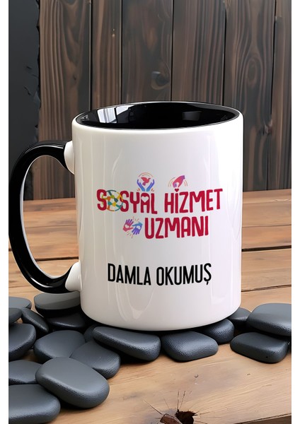 Kişiye Özel Sosyal Hizmet Uzmanı Kupa Bardak Siyah
