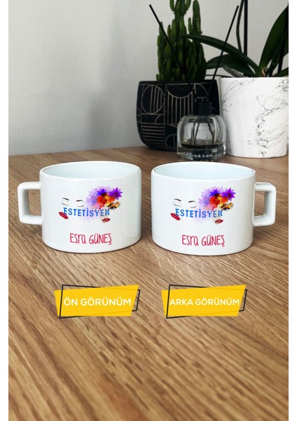 Kişiye Özel Estesiyen Lüks Fincan Beyaz Isme Özel Tıp Bayramı Hediyeleri fiyatları