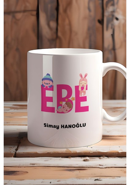 Kişiye Özel Ebe Kupa Bardak Beyaz Tıp Bayramı Hediyesi