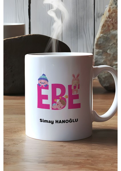 Kişiye Özel Ebe Kupa Bardak Beyaz Tıp Bayramı Hediyesi modelleri