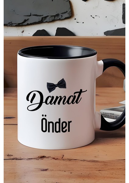 Kişiye Özel Damat Kupa Bardak Siyah Düğün Nişan Söz Hediyesi