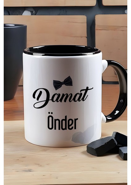 Kişiye Özel Damat Kupa Bardak Siyah Düğün Nişan Söz Hediyesi modelleri