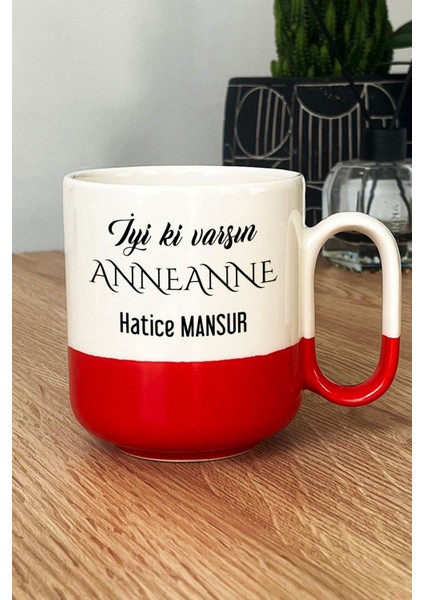 Kişiye Özel Iyi Ki Varsın Anneanne Pro Kupa Bardak Kırmızı Anneler Günü Hediyesi fiyatları