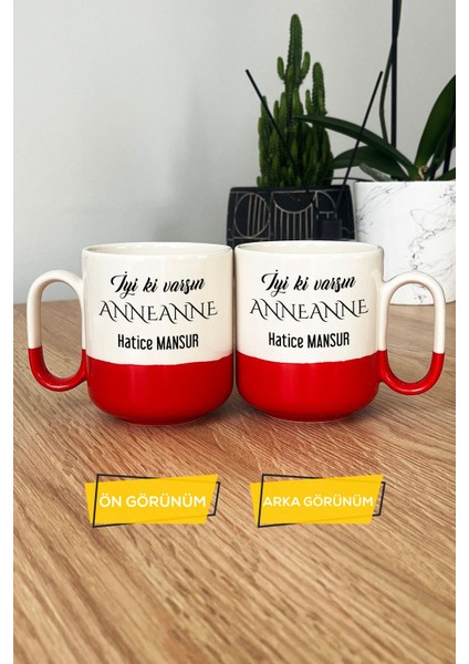 Kişiye Özel Iyi Ki Varsın Anneanne Pro Kupa Bardak Kırmızı Anneler Günü Hediyesi modelleri