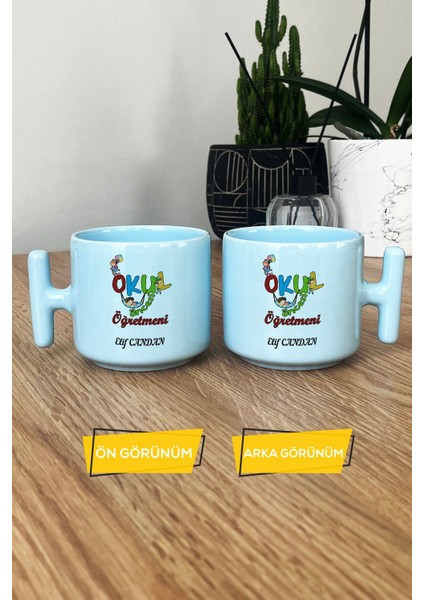 Kişiye Özel Okul Öncesi Öğretmeni -2- Pastel T Kulplu Kupa Bardak Mavi modelleri