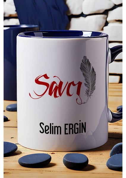 Kişiye Özel Savcı Kupa Bardak Lacivert indirimleri