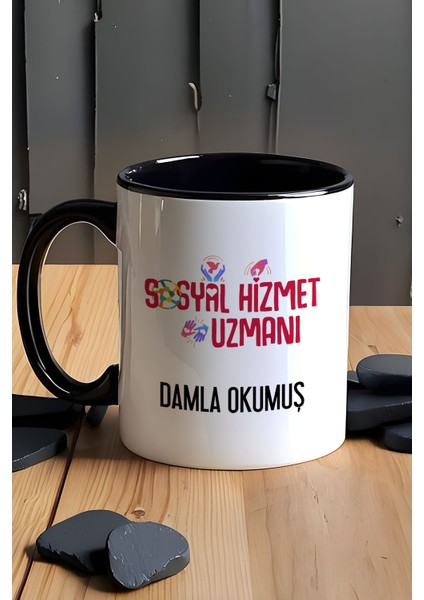 Kişiye Özel Sosyal Hizmet Uzmanı Kupa Bardak Siyah