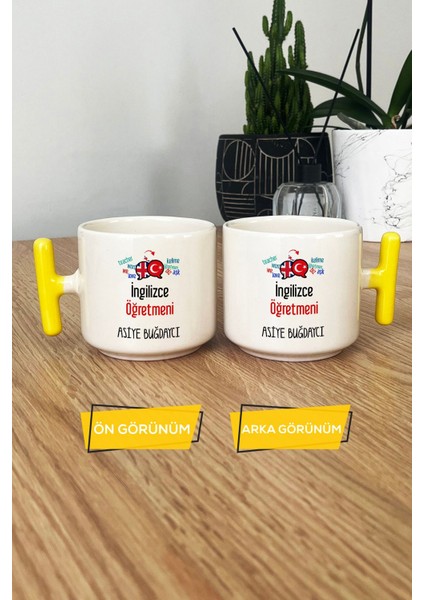 Kişiye Özel Ingilizce Öğretmeni -2- Kupa Bardak T Kulplu Sarı Öğretmenler Günü Hediyesi modelleri