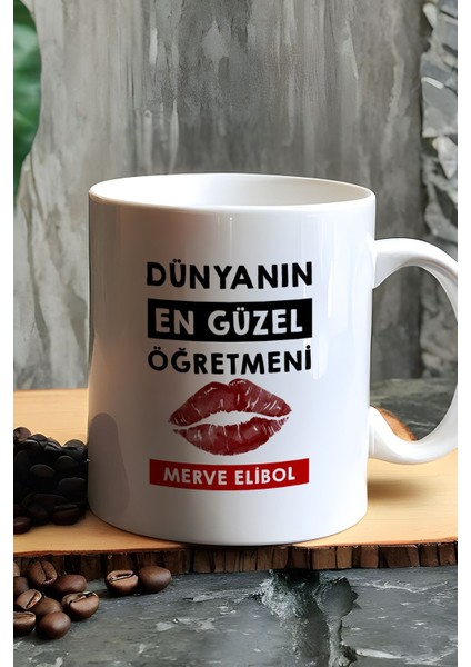 Kişiye Özel Dünyanın En Güzel Öğretmeni Kupa Bardak Beyaz Öğretmenler Günü Hediyesi fiyatları