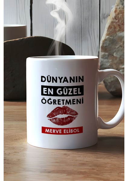 Kişiye Özel Dünyanın En Güzel Öğretmeni Kupa Bardak Beyaz Öğretmenler Günü Hediyesi modelleri