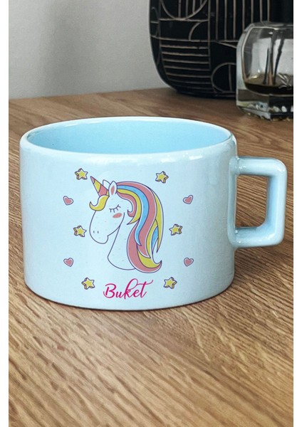 Kişiye Özel Unicorn Pastel Fincan Mavi Kız Çocuğa Doğum Günü Hediyesi fiyatları