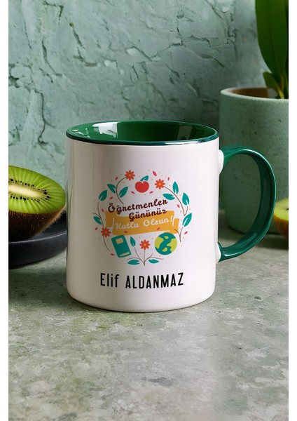 Kişiye Özel Öğretmenler Günü Hediyesi Kupa Bardak Yeşil indirimleri