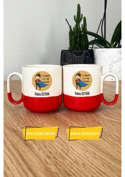 Kişiye Özel Kadın Öğretmenler Günü Hediyesi Pro Kupa Bardak Kırmızı modelleri