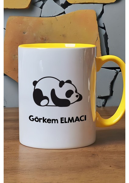 Kişiye Özel Uykucu Panda Kupa Bardak Sarı Arkadaşa Doğum Günü Hediyesi fırsatları