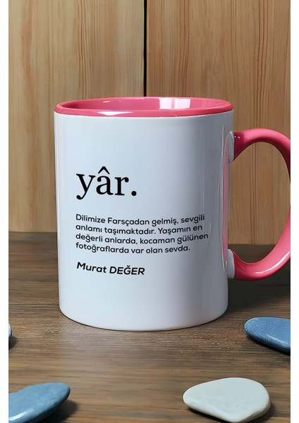 Kişiye Özel Sevgiliye Hediye Kupa Bardak Pembe Sevgililer Günü Yıl Dönümü Hediyesi