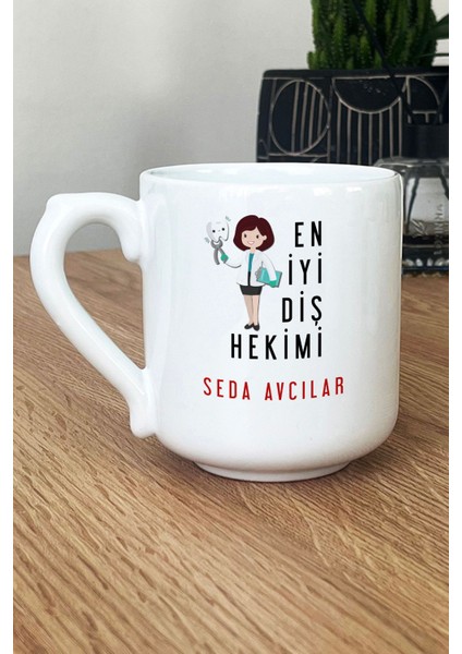 Kişiye Özel Kadın En Iyi Diş Hekimi Kupa Bardak Oval