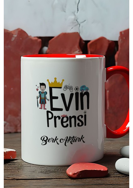 Kişiye Özel Evin Prensi Kupa Bardak Kırmızı Erkek Çocuğa Hediye fiyatları