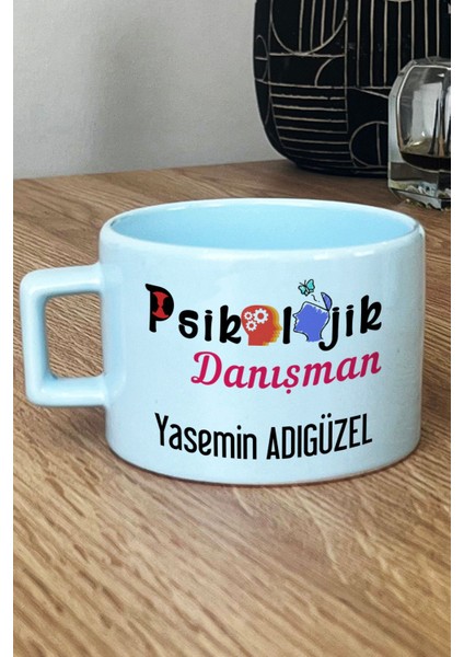 Kişiye Özel Psikolojik Danışman Pastel Fincan Mavi Tıp Bayramı Hediyesi