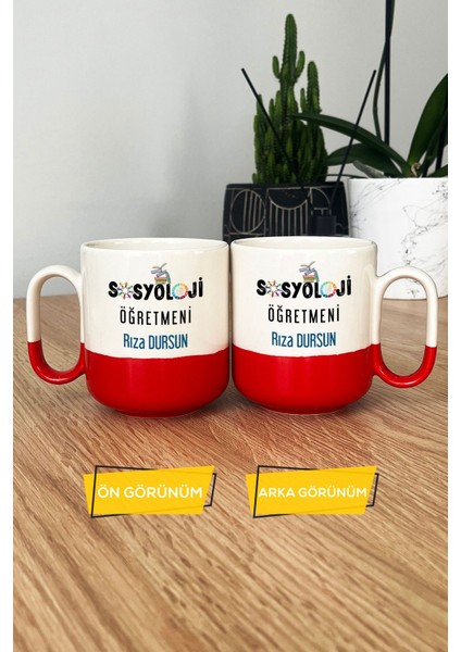 Kişiye Özel Sosyoloji Öğretmeni Pro Kupa Bardak Kırmızı Öğretmenler Günü Hediyesi