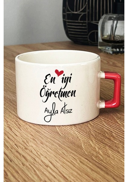 Kişiye Özel En Iyi Öğretmen Lüks Fincan Turuncu Öğretmenler Günü Hediyesi fiyatları
