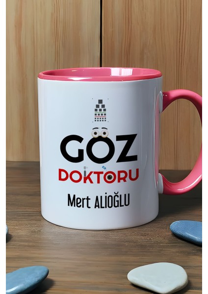 Kişiye Özel Göz Doktoru Kupa Bardak Pembe Isme Özel Tıp Bayramı Hediyeleri