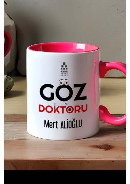 Kişiye Özel Göz Doktoru Kupa Bardak Pembe Isme Özel Tıp Bayramı Hediyeleri modelleri