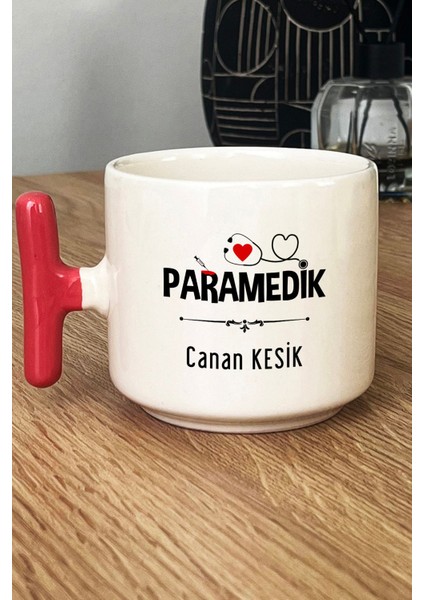Kişiye Özel Paramedik -2- Kupa Bardak T Kulplu Pembe Att Tıp Bayramı Hediyesi